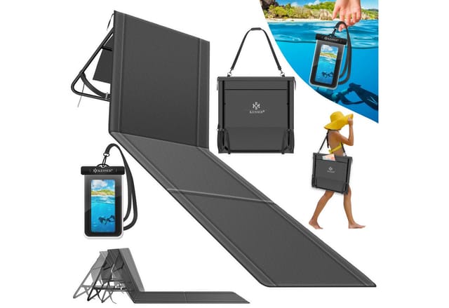 Kesser® Sonnenliege Klappbar, Bis 200 Kg, Verstellbar - 1er, Anthrazit