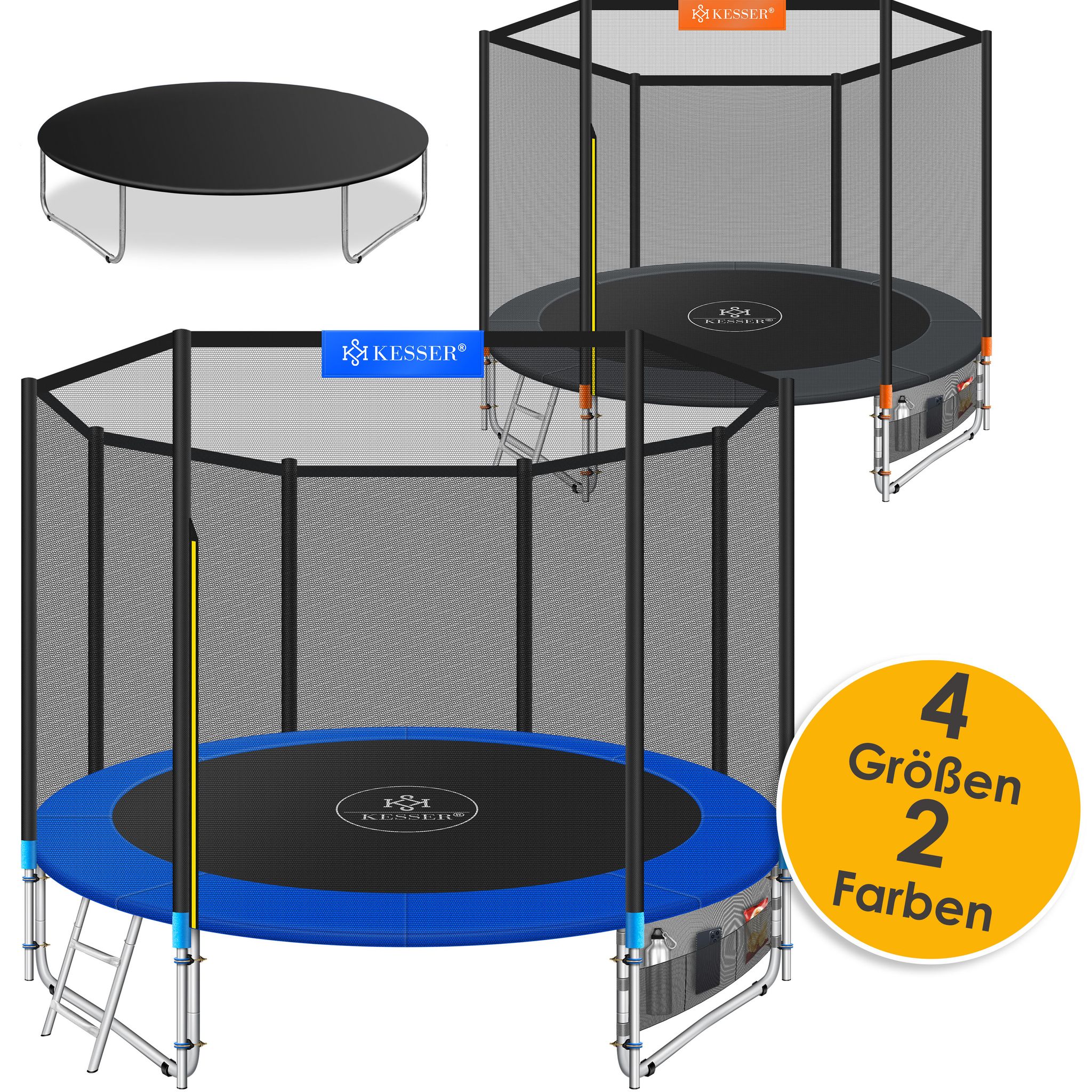 Kesser® Trampolin Outdoor, Tüv Gs-zertifiziert - Orange, 366 Cm