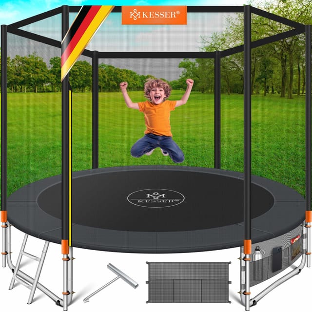 Kesser® Trampolin Outdoor, Tüv Gs-zertifiziert - Orange, 427 Cm