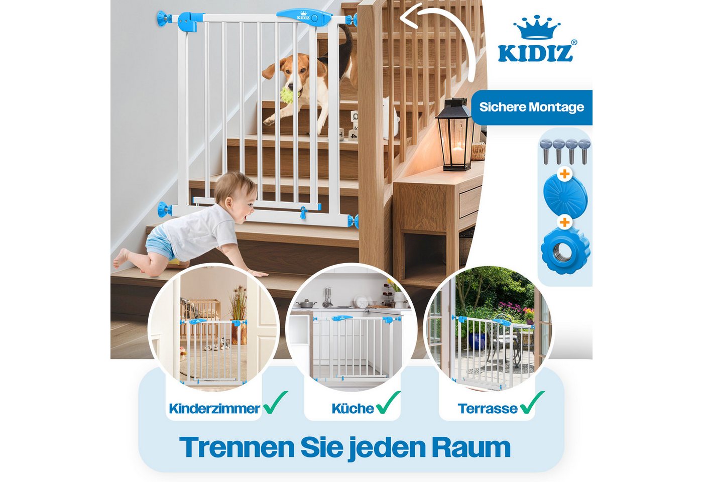 Sicherheits-türschott Für Treppen 74 Bis 87 Cm Ohne Bohren Bild 4