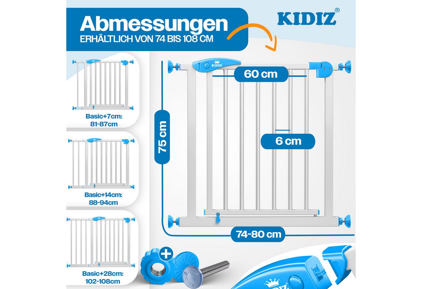 Sicherheits-türschott Für Treppen 74 Bis 87 Cm Ohne Bohren Bild 5