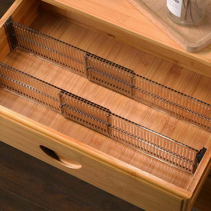 Verstellbare Schubladeneinsätze, 4er-set – Robustes Kunststoffmaterial – Maße: 28 X 8,3 X 1,5 Cm, Ausziehbar Bis 51 Cm – Für Küche, Bad Und Büro