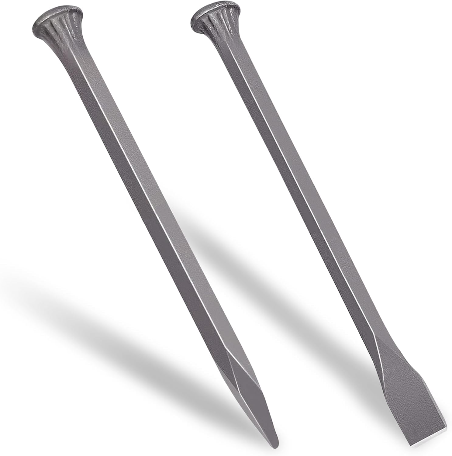 Set Aus 2 Kaltmeißeln, 25 Cm, Robuste Betonmeißel Aus Kohlenstoffstahl Zum Schneiden Von Stein, Mauerwerk, Granit, Mörtel Und Zement