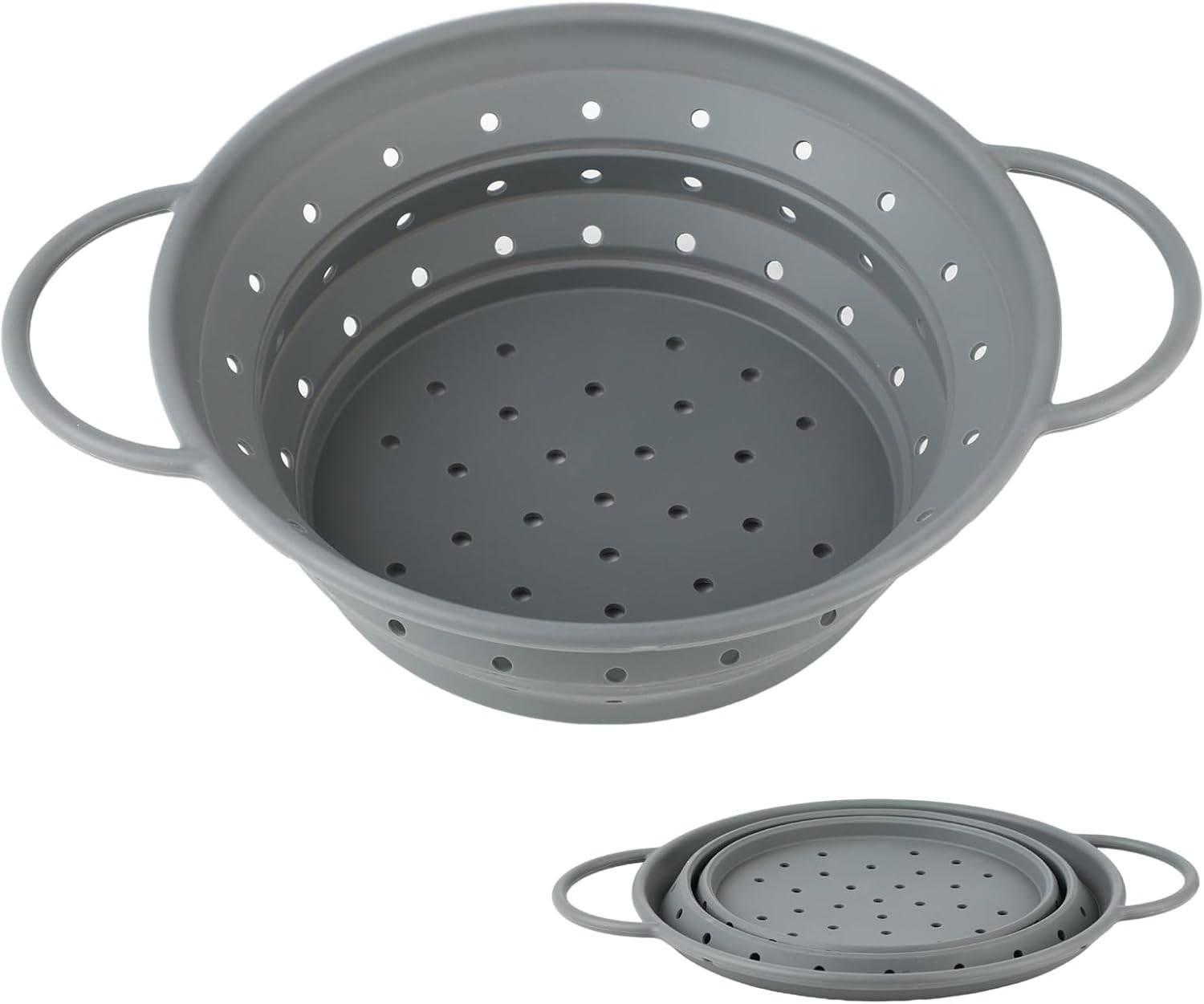 Zusammenfaltbares Sieb 28 X 22,5 Cm – Schrumpfbares Küchensieb Aus Silikon, Hitzebeständig Und Spülmaschinenfest, Bpa-frei, Für Nudeln, Gemüse Und Obst, Ideal Zum Kochen Und Campen