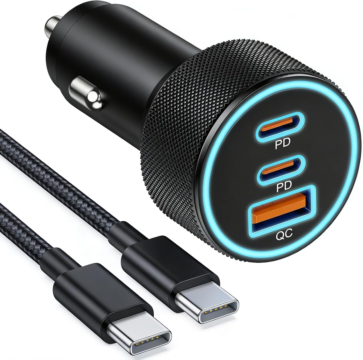 67-w-usb-c-zigarettenanzünder-ladegerät, Pd-schnellladegerät Fürs Auto Für Iphone