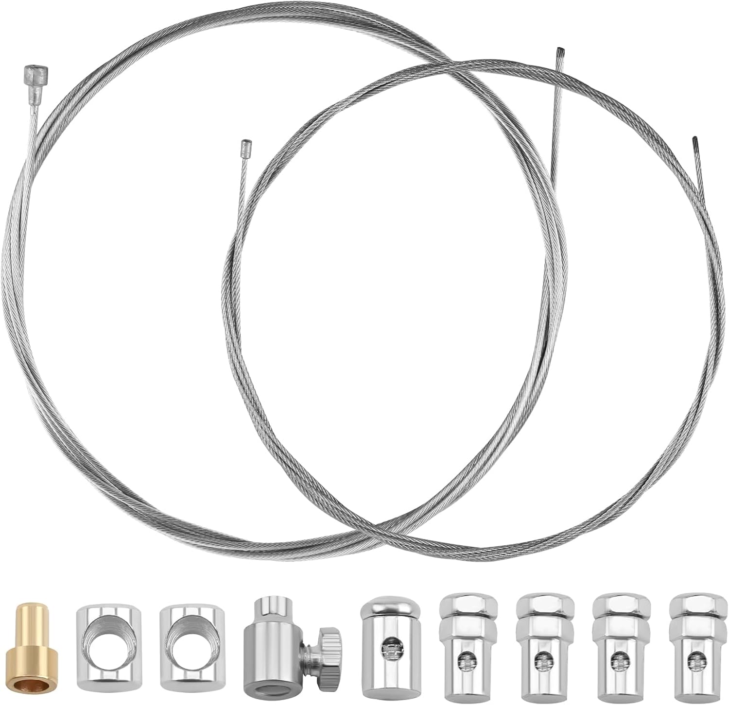 X 2 Meter Gaszug-reparaturset Mit 9 Steckern (ø 1,5 Mm, Ø 2,0 Mm) Gas-, Brems- Und Kupplungszug Für Motorrad, Fahrrad, Roller, Rasenmäher, Motorhacke Und Freischneider – Schnelle Und Universelle Repa