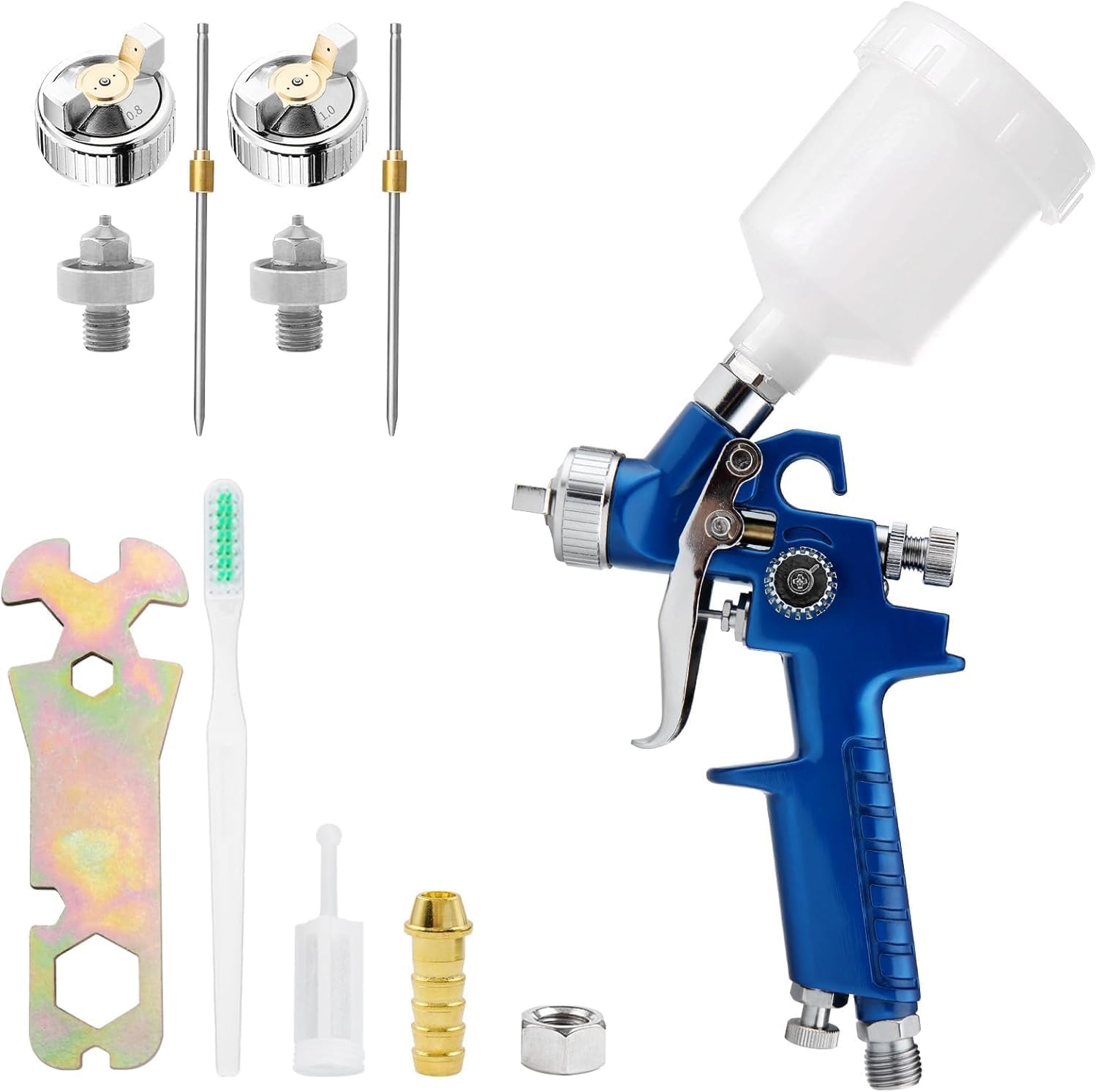 Mini-farbpistole Mit 0,8 Mm Und 1,0 Mm Düse Sowie 125 Ml Behälter, Professionelle Schwerkraft-airbrush.