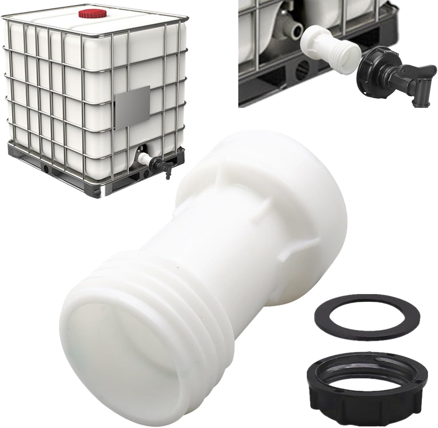Ibc-tankzubehör – S60 X 6 – Ibc-verlängerungsstück – Grobgewinde – Zubehör Für 1000-liter-wassertanks – Ibc-tankverbinder – Mit Staubschutzkappe