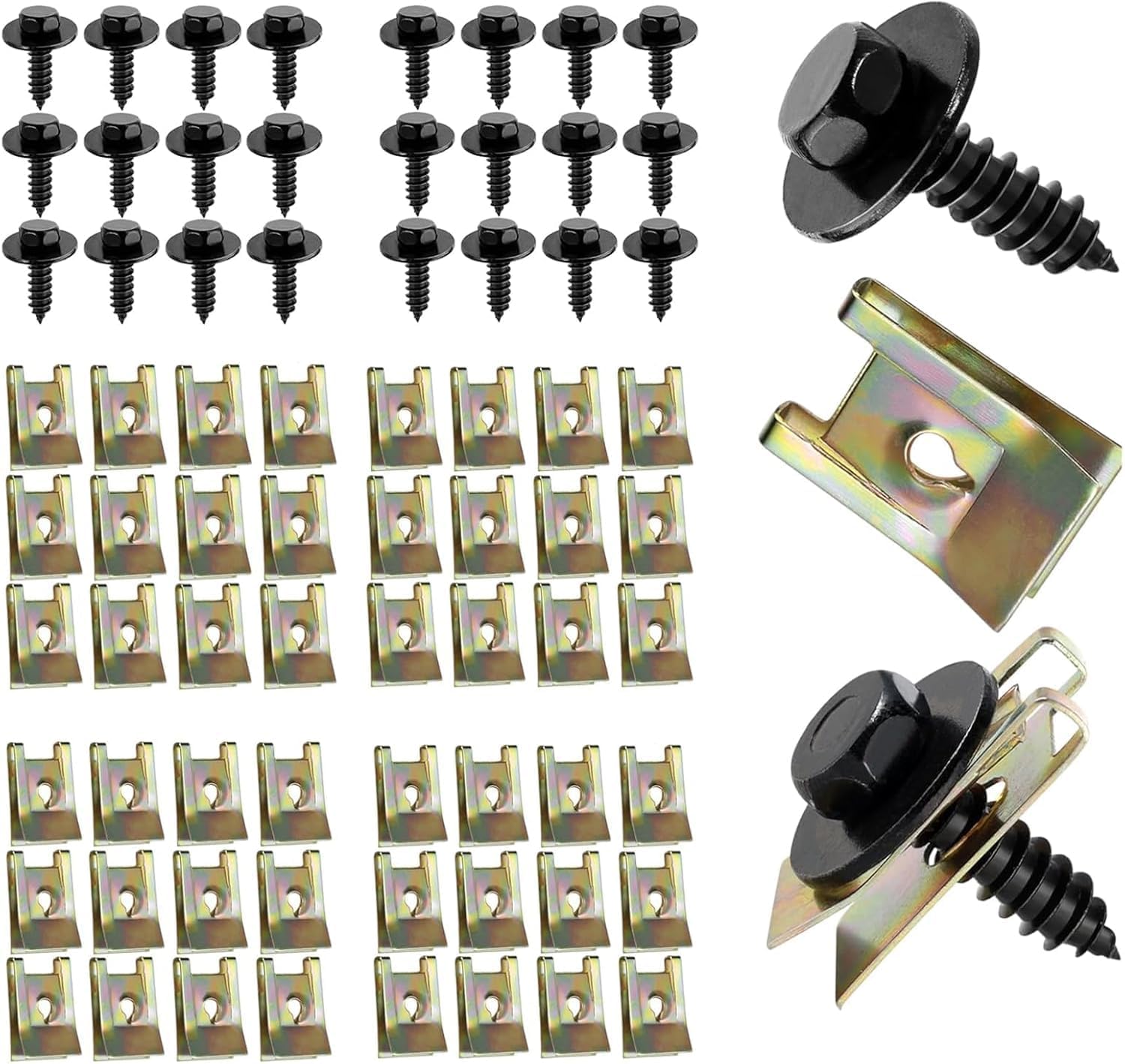 120-teiliges Befestigungsset Für Motorunterbodenschutzclips Und Schrauben, Karosserieschrauben, Kunststoff-karosserieclips Für Kotflügel Und Türinnenverkleidungen