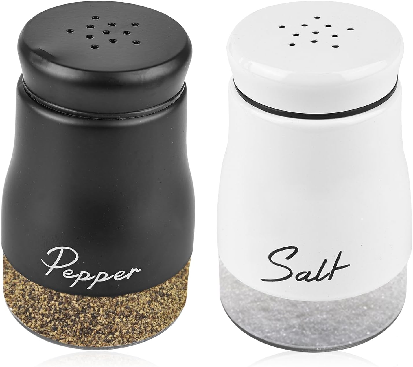 Salz- Und Pfefferstreuer-set Aus Edelstahl, 120 Ml, Für Zuhause, Küche, Gewürze, Camping (schwarz & Weiß)