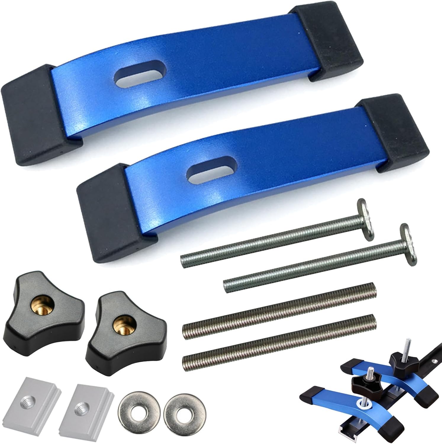 2-teiliges T-förmiges Schienenklemmen-set, Spannwerkzeuge Für Die Holz- Und Metallbearbeitung, Schnellspannklemme, Aluminiumlegierung, T-förmiges Schienenklemmen-set Für Tischplatten Und Holzbearbeitu