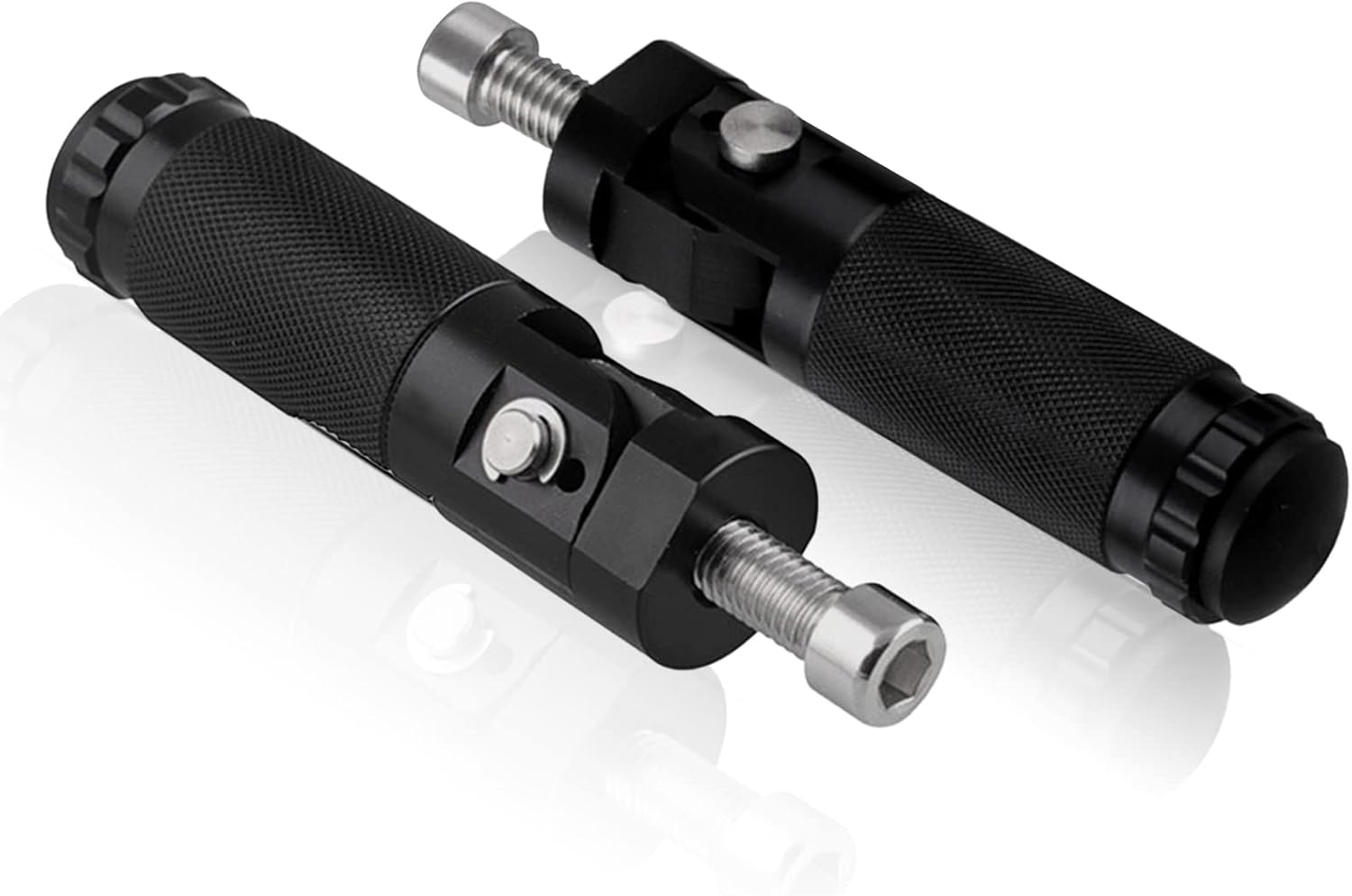 Schwarze Aluminium-motorradfußrasten – Universelle Passform – 8-mm-verschluss – 1 Paar