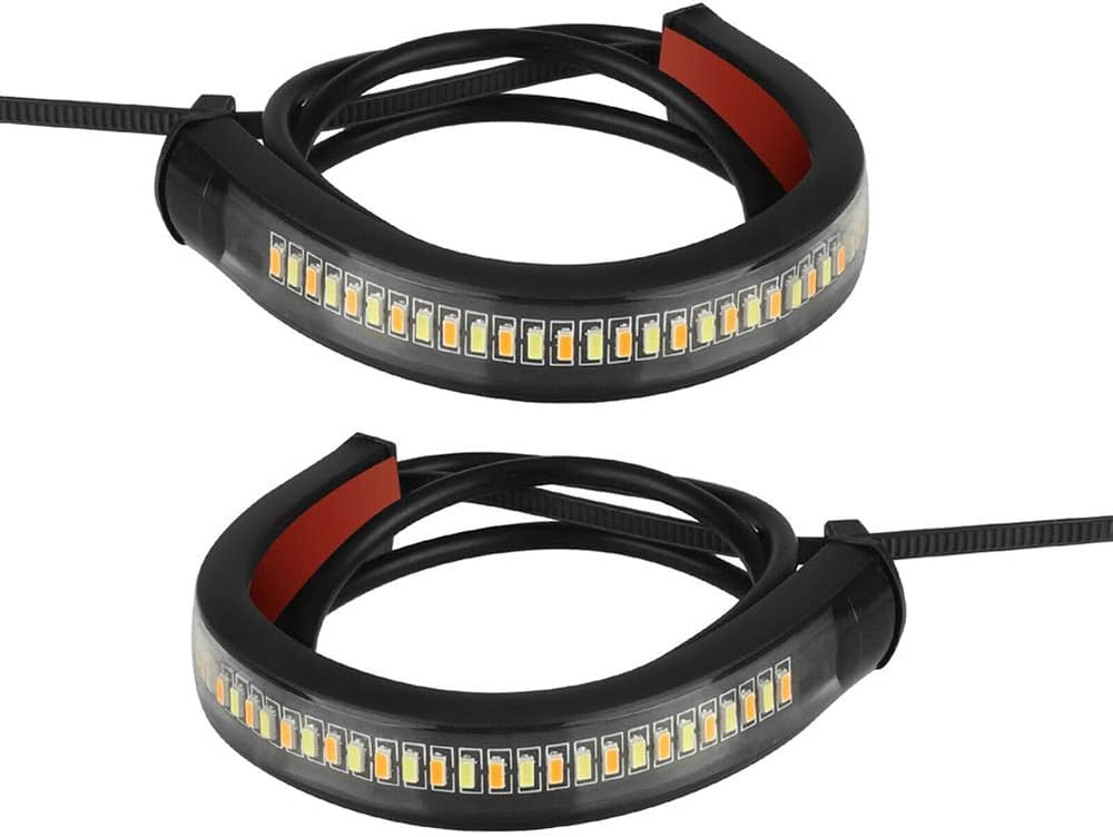 2 Stück 12v Motorrad-blinkerleisten In Leuchtendem Gelb Für Die Gabel, Kompatibel Mit Harley Davidson - Wasserdichte Tagfahrlichter