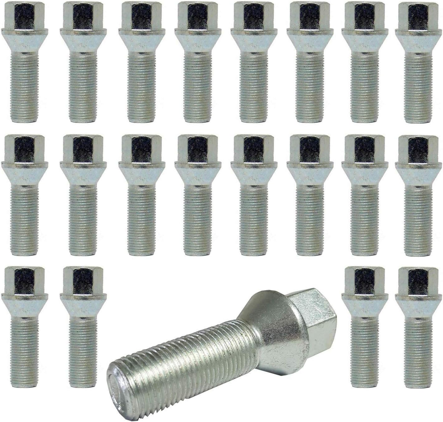 20 Kegelradbolzen M14x1,25 28 Mm, Kompatibel Mit Bmw 1er, 2er, 3er, 4er, 5er, 6er, 7er, X3, X5, X6