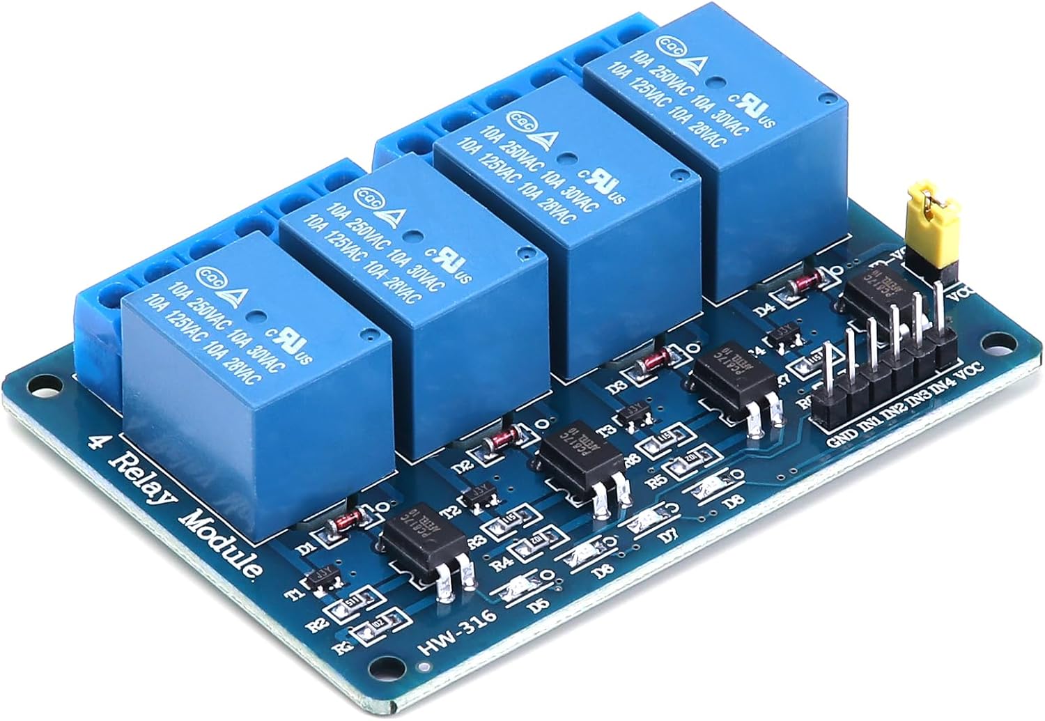 5v Dc 230v Relaismodul, 4 Kanäle Mit Optokoppler Für Raspberry Pi, Arduino Und Andere Entwicklungsplattformen