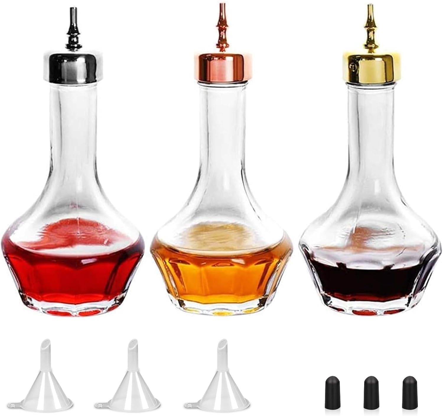 Bitter-set Mit 3 Glasflaschen Mit Verschluss, 48,2 G. Professionelles Bar-werkzeug. Ideal Für Die Hausbar.