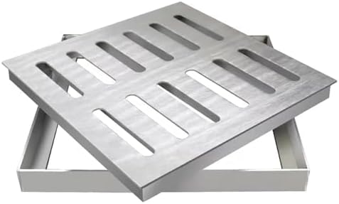 Ablaufgitter Aus Edelstahl 304 Mit Rahmen, Quadratische Abwassergitter, Regenwasserschachtabdeckung, Garagenbodenablaufsieb, Gartenrinnen-ablaufbecken (200 X 200 X 20 Mm)