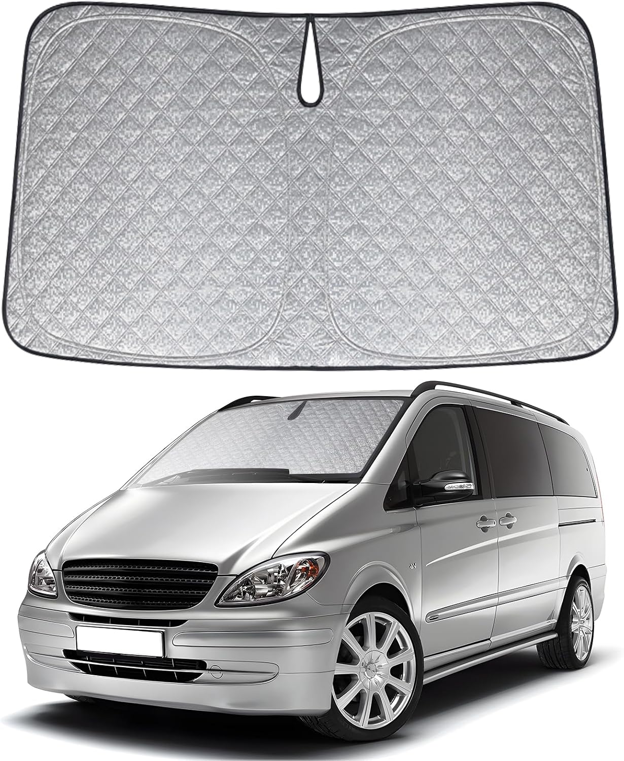 Sonnenschutzblende Für Die Windschutzscheibe Von Mercedes-benz (2014–2024), Passgenau, 6-lagiges, Verstärktes Gewebe, Effektive Kühlung