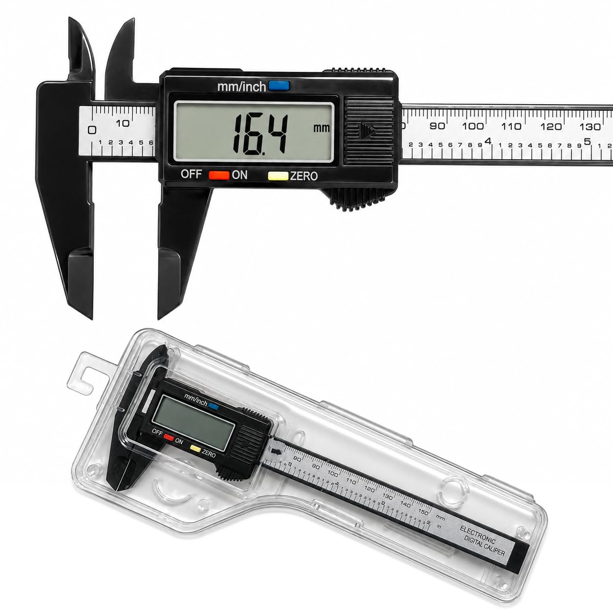Digitaler Messschieber, 150 Mm, Elektronisches Mikrometer Mit Großem Lcd-display, Zoll/metrik-umrechnung, 24-cm-lineal, Präzisionsmessgerät Für Heimwerkerarbeiten, Haushalt, Schmuckherstellung Und Hol