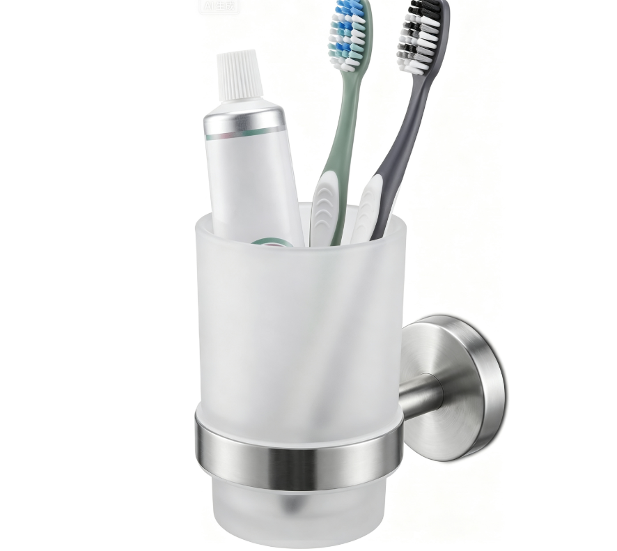Zahnbürstenhalter Für Küche Und Bad, Zahnbürstenhalter Aus Edelstahl, Wandmontierter Zahnbürstenhalter, Klebe- Oder Schraub-becherhalter Zur Wandmontage