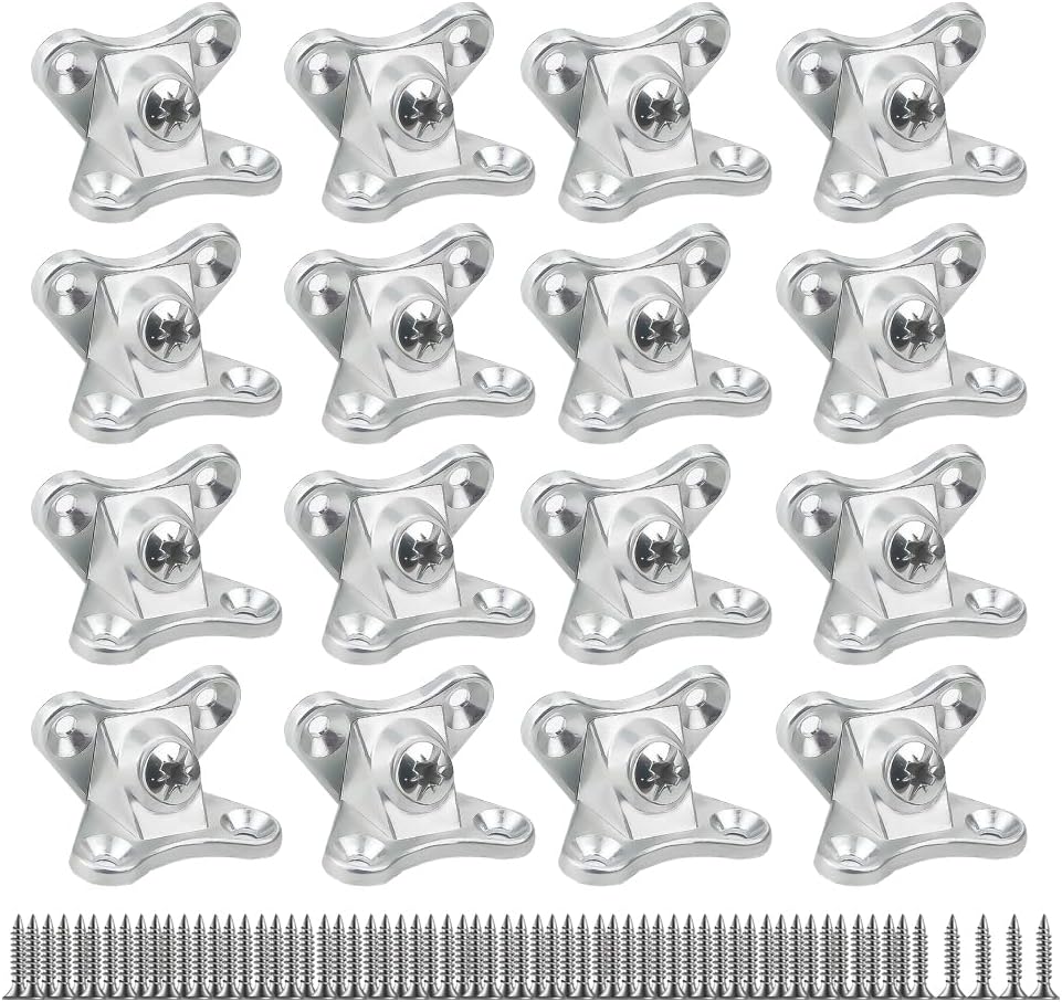 Abnehmbare Montagehalterung – 16-teiliger Schmetterlings-steigbügelverbinder, Eckverbinder Für Holz Und Furnier (mit 64 Schrauben), Silberfarben