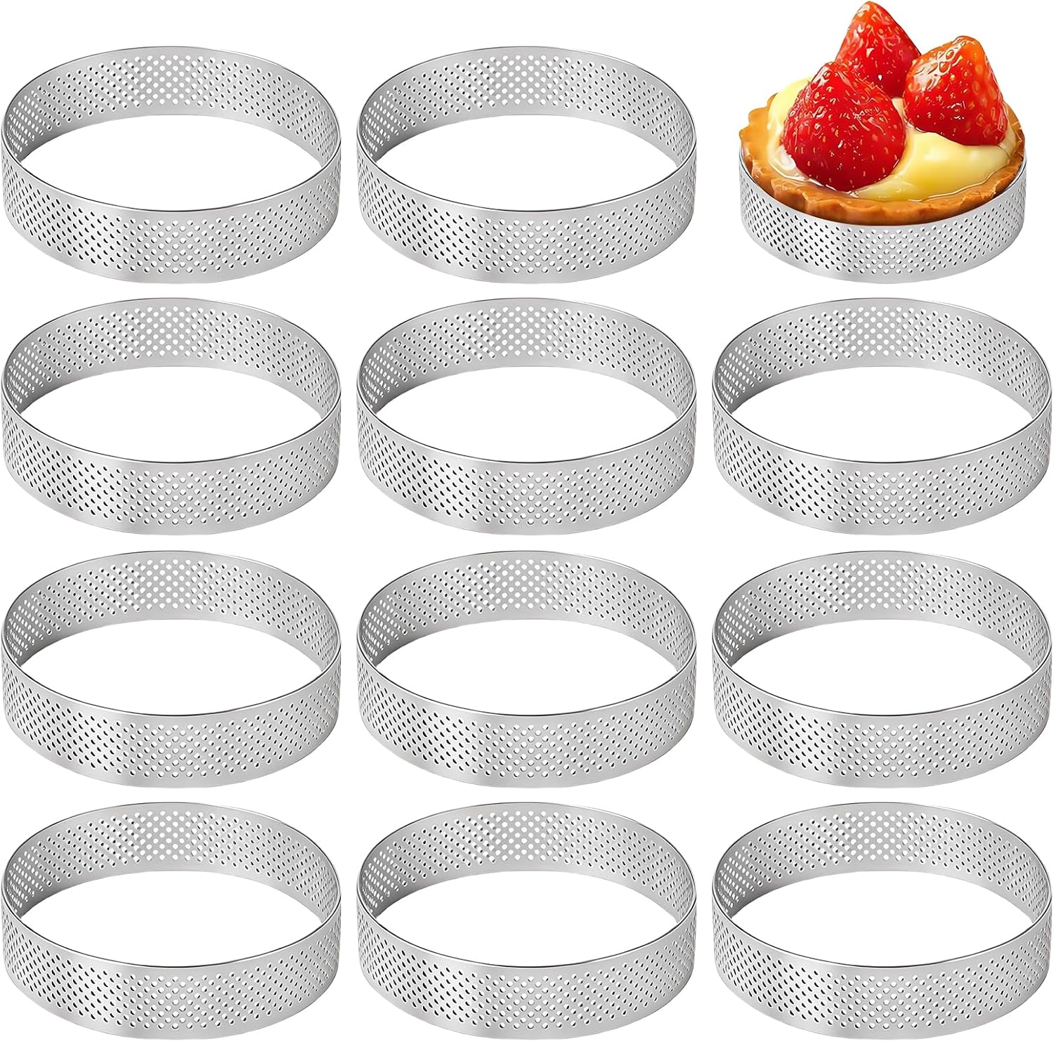 12-teiliges Gebäckring-set, 6 Cm Durchmesser, Tarteletteringe Und -formen