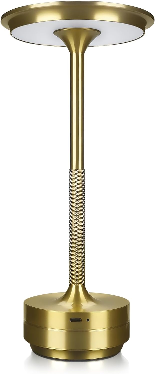 Wiederaufladbare, Berührungsempfindliche, Kabellose Led-tischleuchte, Metallgehäuse, 3 Dimmbare Farbtemperaturen, 5200-mah-akku, Usb-c-anschluss Für Schlafzimmer, Bar, Terrasse, Innen- Und Außenbereic