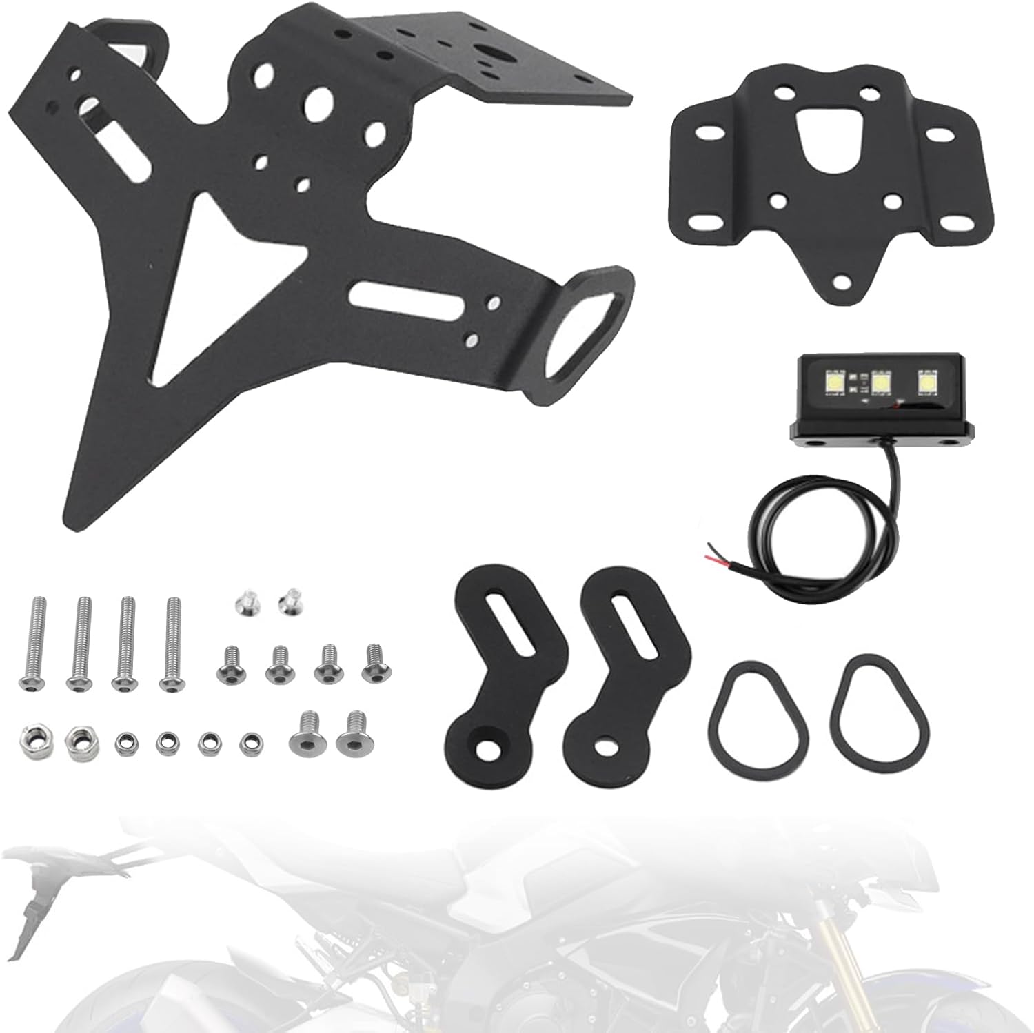 Kennzeichenhalterung Für Yamaha Mt-07 (2018–2023), Mt-07 (ab 2014) Und Fz-07 (2018–2023), Fz-07 (ab 2014), Verstellbar, Mit Rücklicht