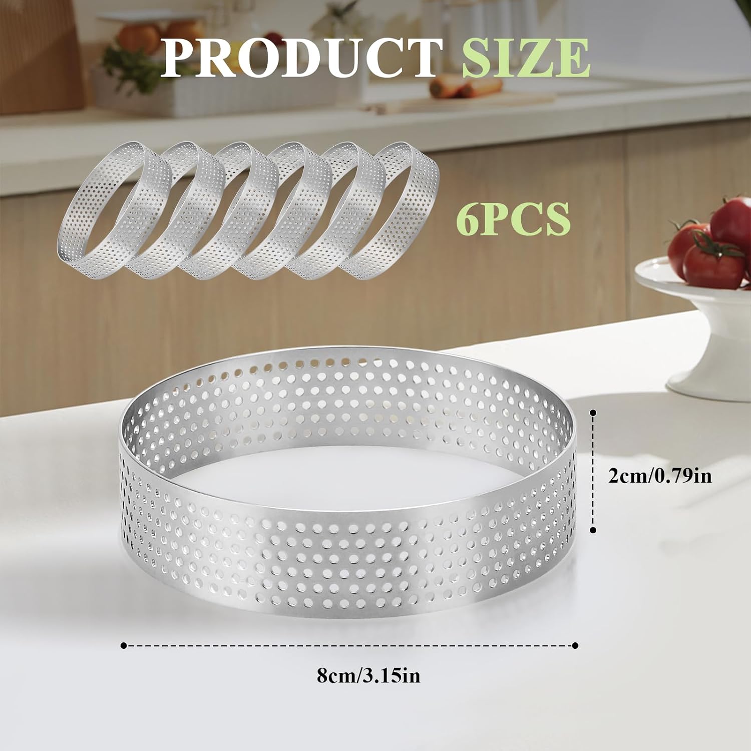 Stück 8 Cm Gebäckringe, Perforierte Tarteringe