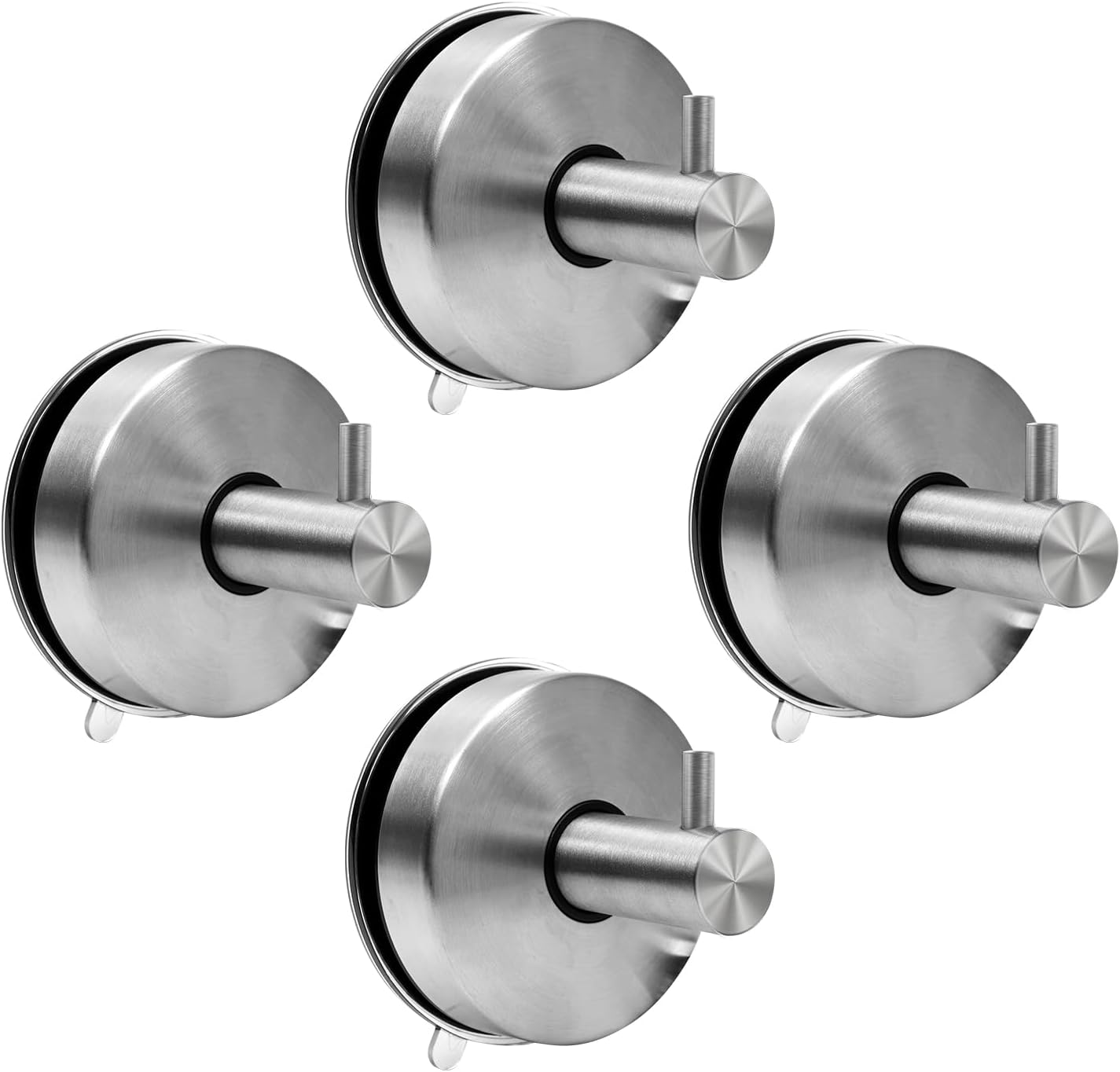 Set Mit 4 Robusten Saugnapfhaken Aus Edelstahl 304 – Kein Bohren Erforderlich – Starke Saugnäpfe – Ideal Für Bad Und Küche – Zur Aufbewahrung Von Handtüchern Und Accessoires