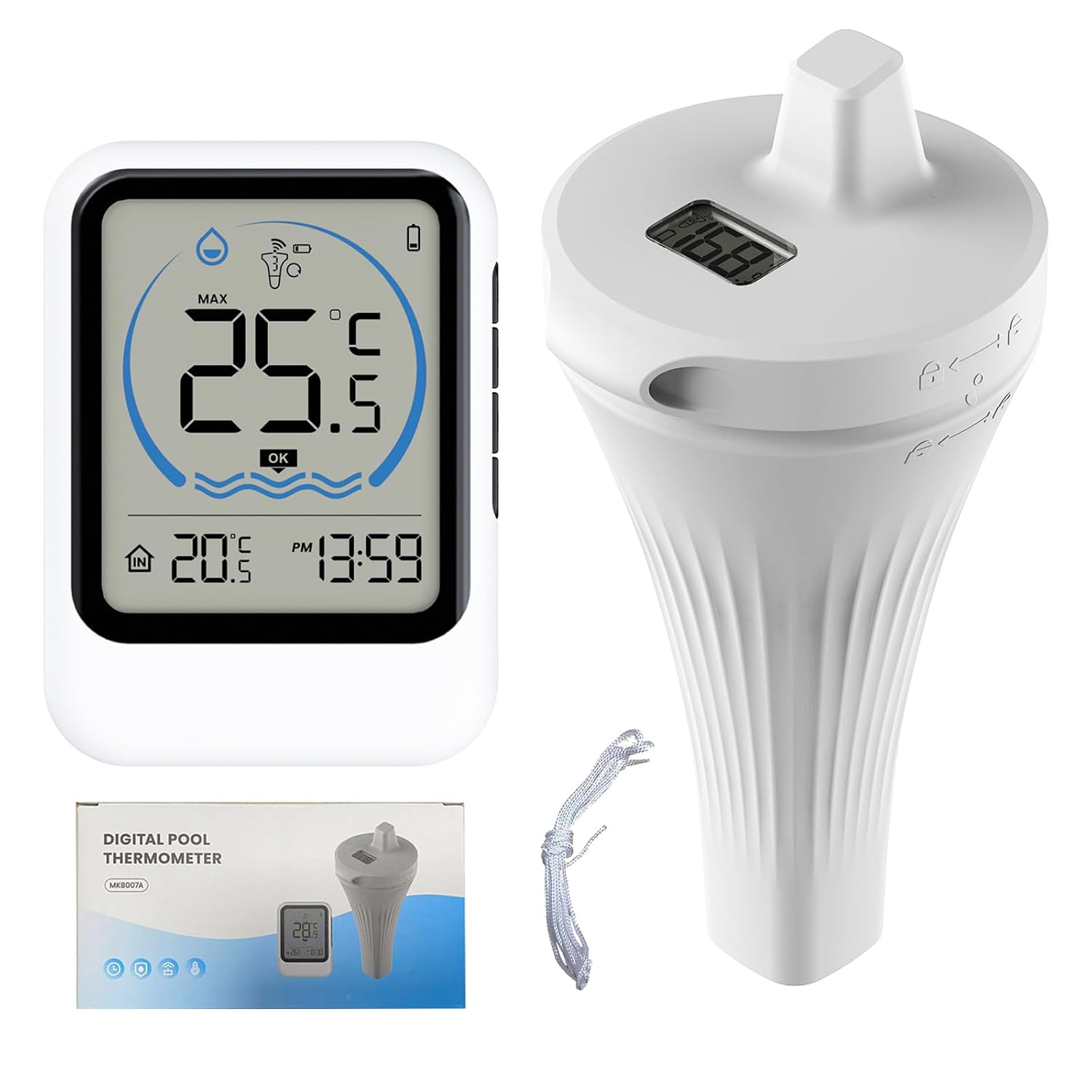 Schwimmbadthermometer, Schwimmbadthermometer Mit Großem Lcd-bildschirm