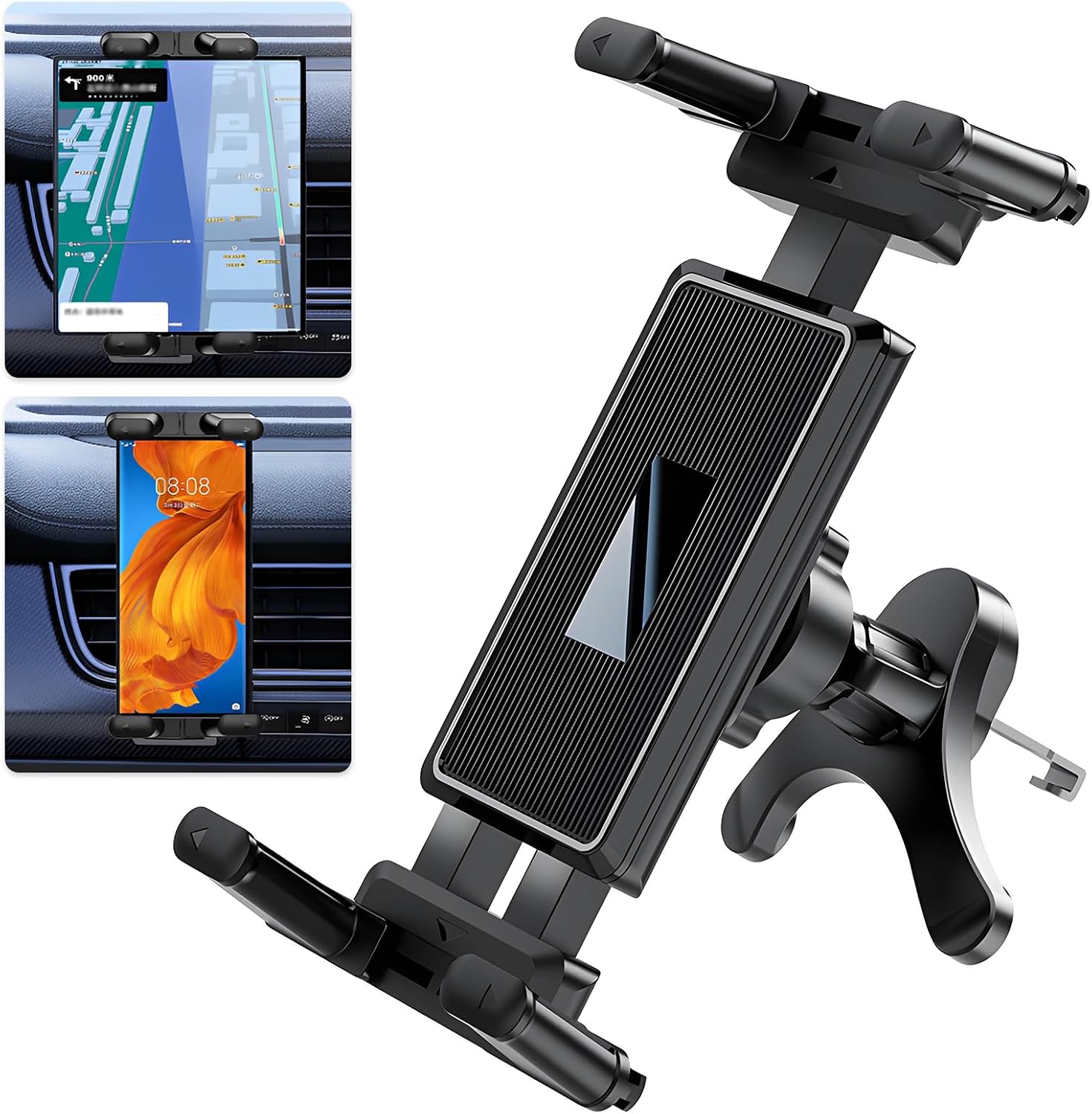 Auto-handyhalterung, Zweifach Faltbar, Lüftungsschlitz-handyhalterung Für Tablets/smartphones Von 4,7 Bis 12,9 Zoll