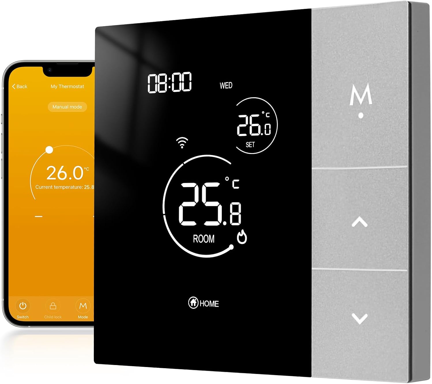Programmierbarer Wlan-smart-thermostat 16a Für Fußbodenheizung Kompatibel Mit Alexa, Google Assistant, Tuyu, Smart Life Und Sprachsteuerung