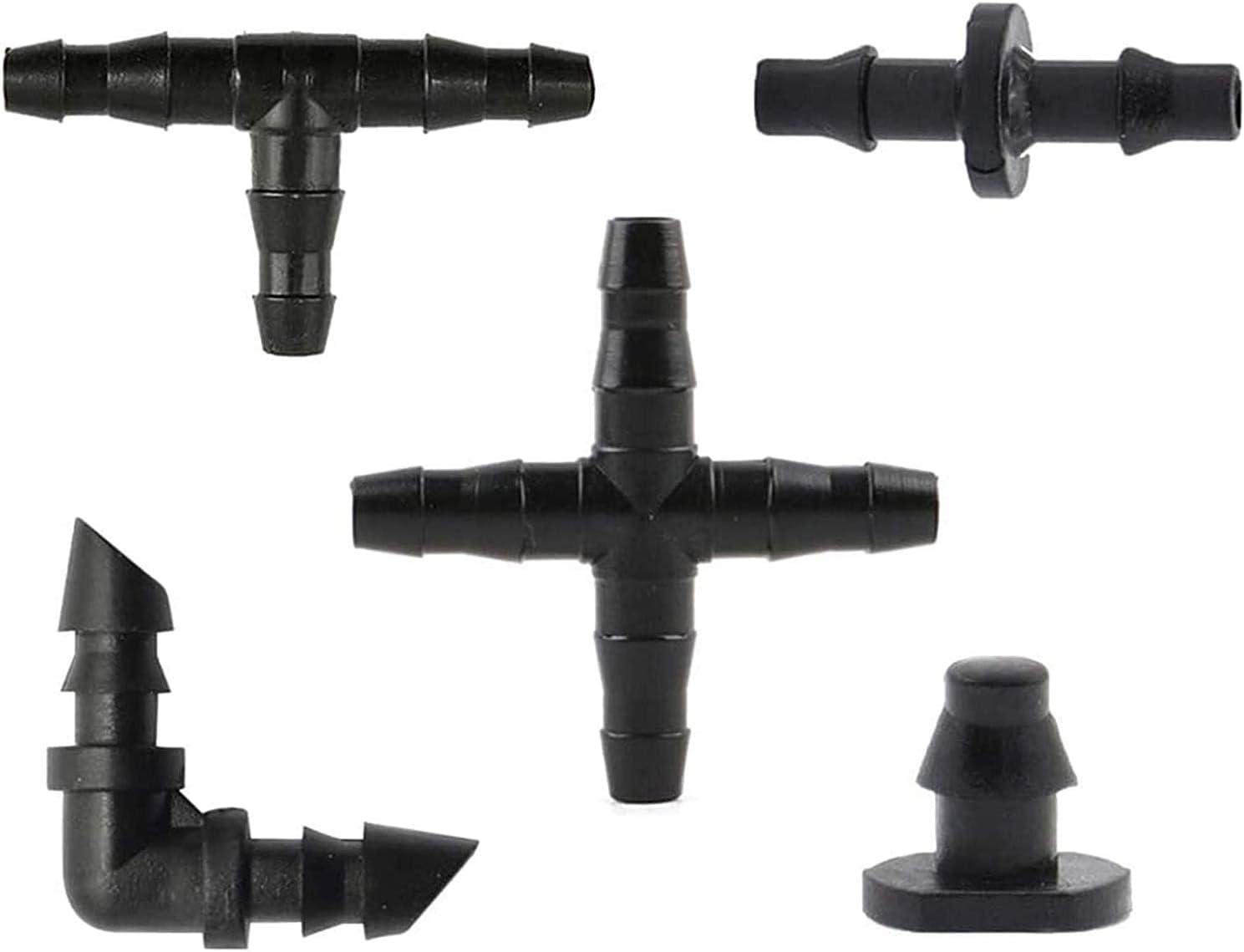 Bewässerungszubehörset Mit Widerhakenverbindern Für 6,35 Mm Gartenschläuche Geeignet Für Blumentöpfe, Gemüsebeete, Gärten, Rasenflächen Und Schlaucharmaturen (200 Stück).