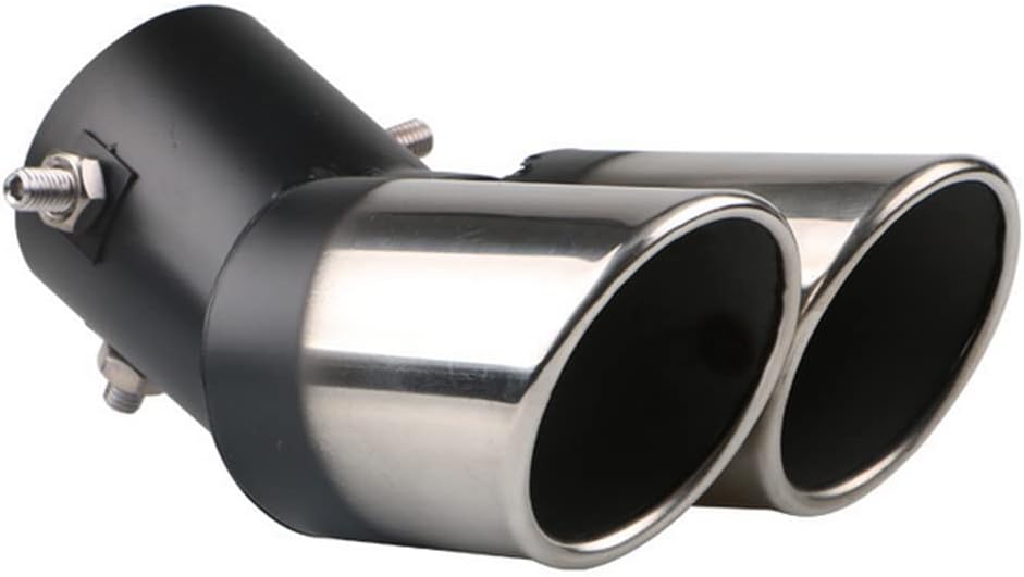 63 Mm Universal-auspuffendrohre, Edelstahl, Auspuffblenden, Doppelauspuffkrümmer, Silberfarben