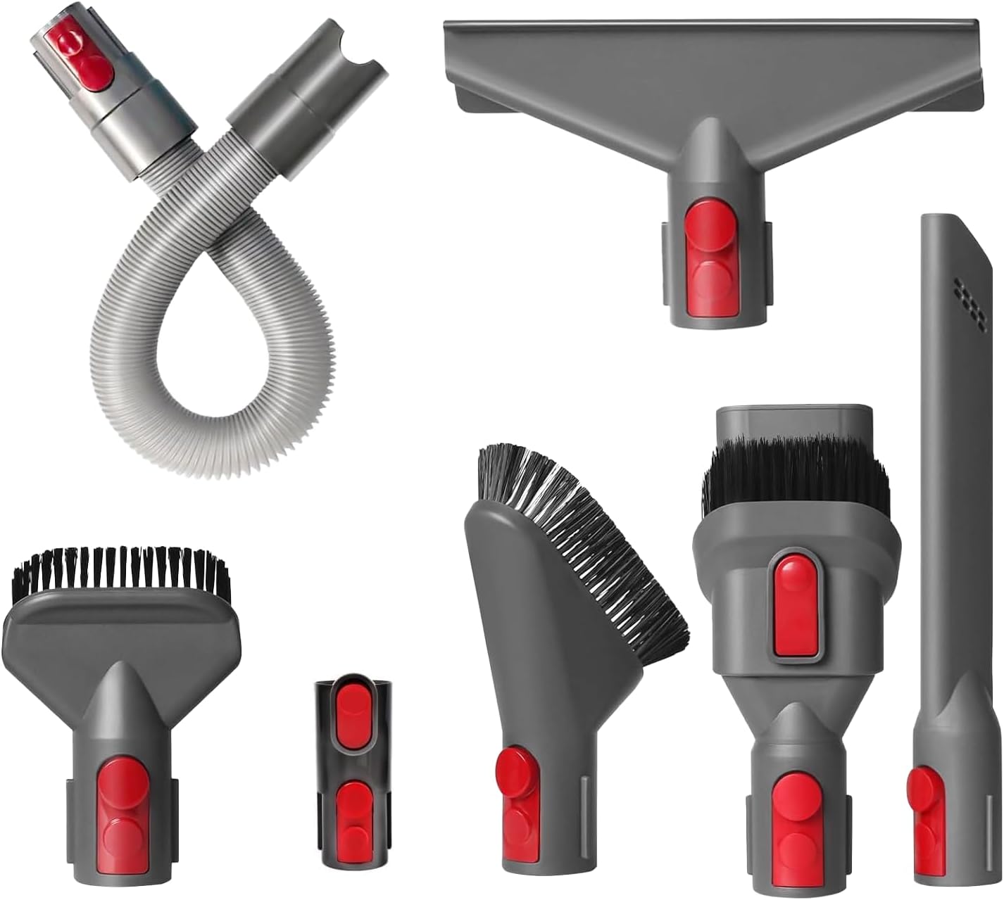 Für 7 Zubehörteile, Kompatibel Mit Dyson V7 V8 V10 V11 V15 Staubsaugern Flexibler Schlauch, Matratzenbürste, Hartbürste, Fugendüse Und Multifunktionsaufsätze