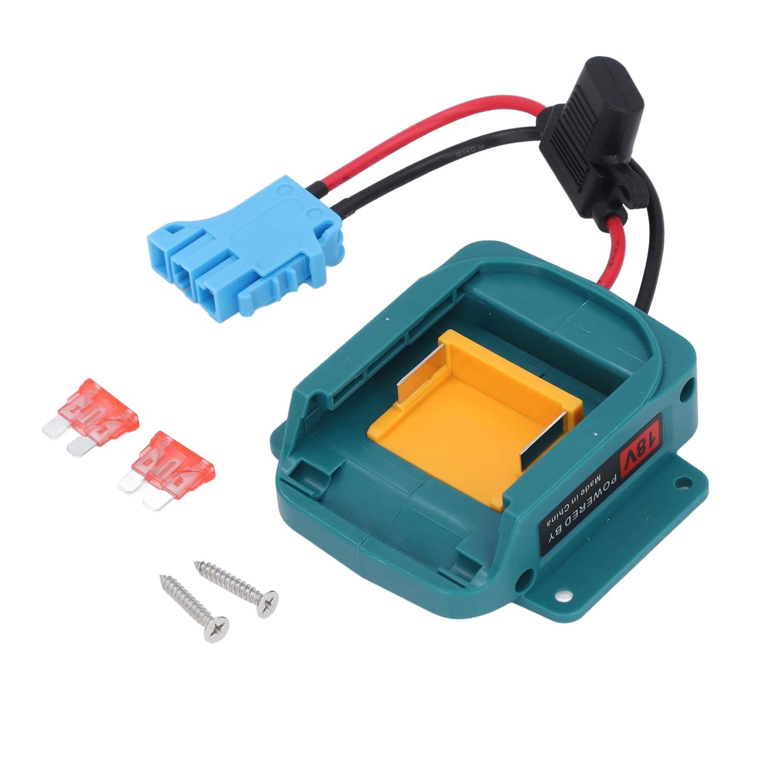 Adapter Für Makita 18v-akku, Makita 18v-akku-umrüstung Für Ferngesteuerte Elektroroboter Mit Stecker + Sicherung, Für Bl1850 Bl1860 Bl1840 Bl1830 Bl1820 (blauer Stecker)