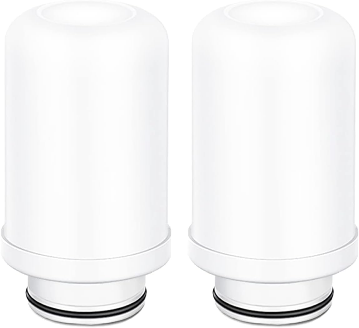 Wasserhahnfilter, Aktivkohlefilter, Keramikfilter, Keramikfilter-ersatz, Leitungswasserreiniger, Filtersystem (2 Wasserfilterkartuschen)