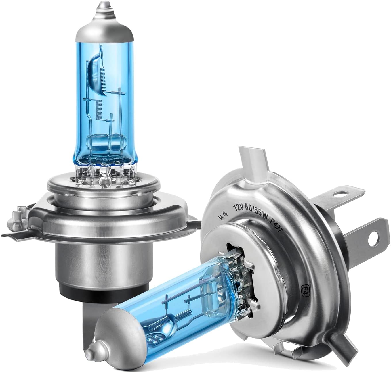 Für H4-glühbirne, Scheinwerfer 5000k Warmweißes Licht, Für 12v 55w Motorrad- Und Auto-fernlichtlampen-ersatzset (2 Stück)