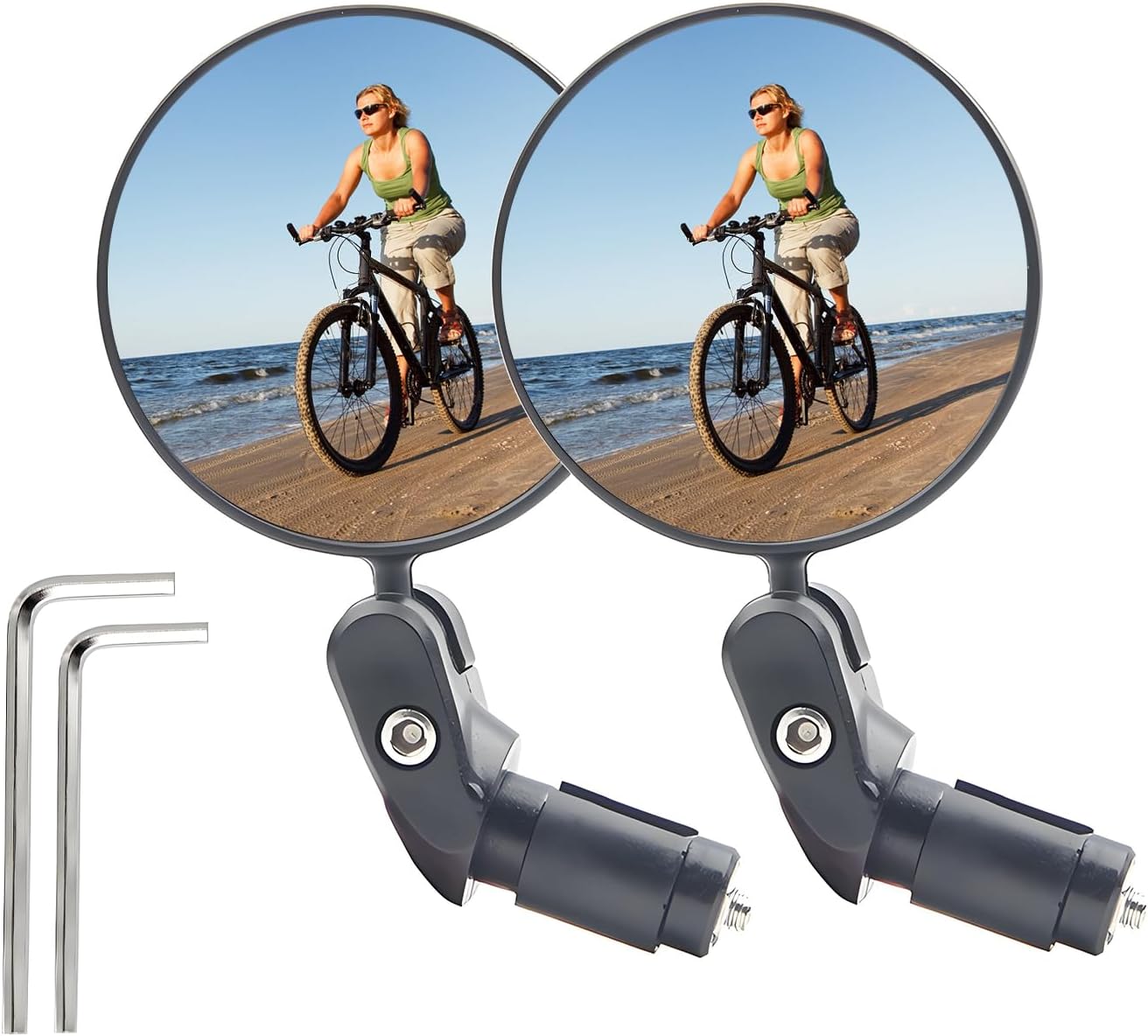 1 Paar Fahrradrückspiegel, Hd-glaslinse, 360° Drehbar, Bruchsicher, Für Rennräder Und Mountainbikes 360° Drehbar, Bruchsicher, Für Rennräder Und Mountainbikes