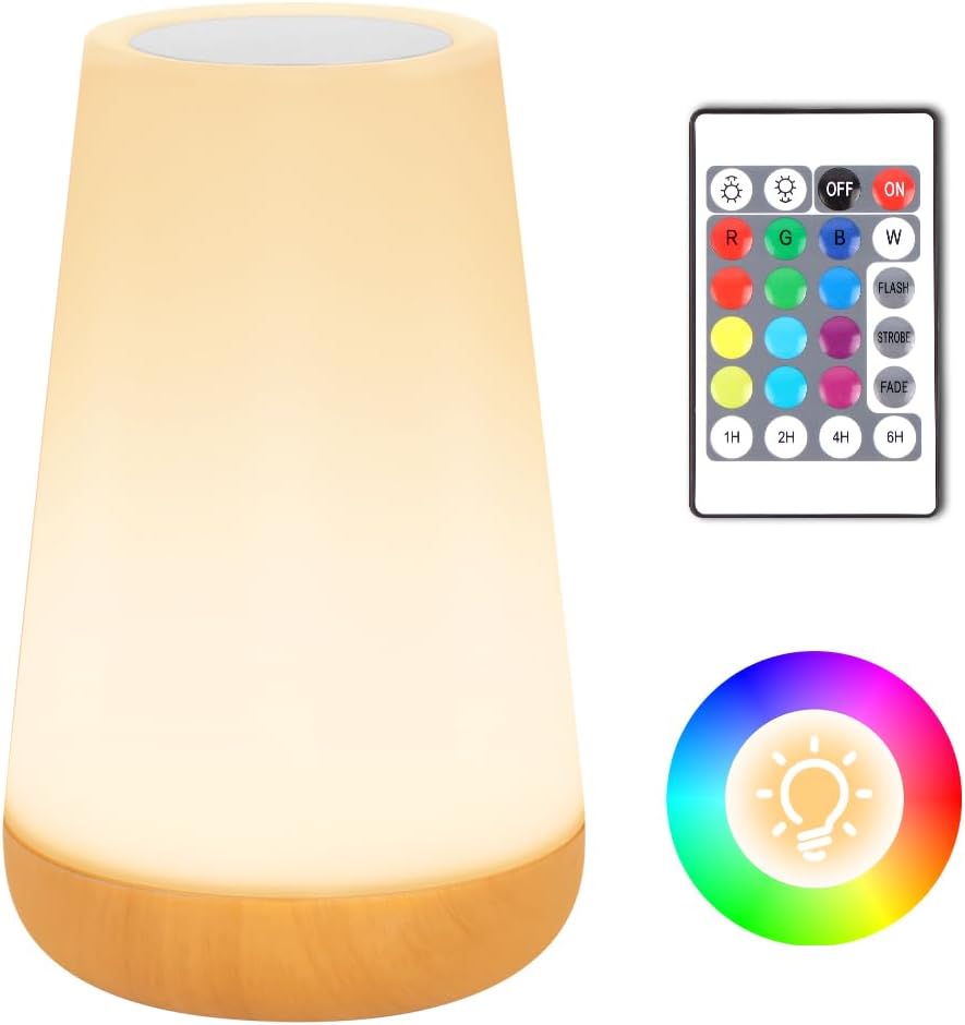 Berührungsempfindliche Led-nachttischlampe, 4 Modi & 13 Rgb-farben, Kinder-nachtlicht Mit Fernbedienung Und Timer, Kabellose Led-tischlampe, Usb-aufladbares Nachtlicht Für Schlafzimmer, Wohnzimmer Und