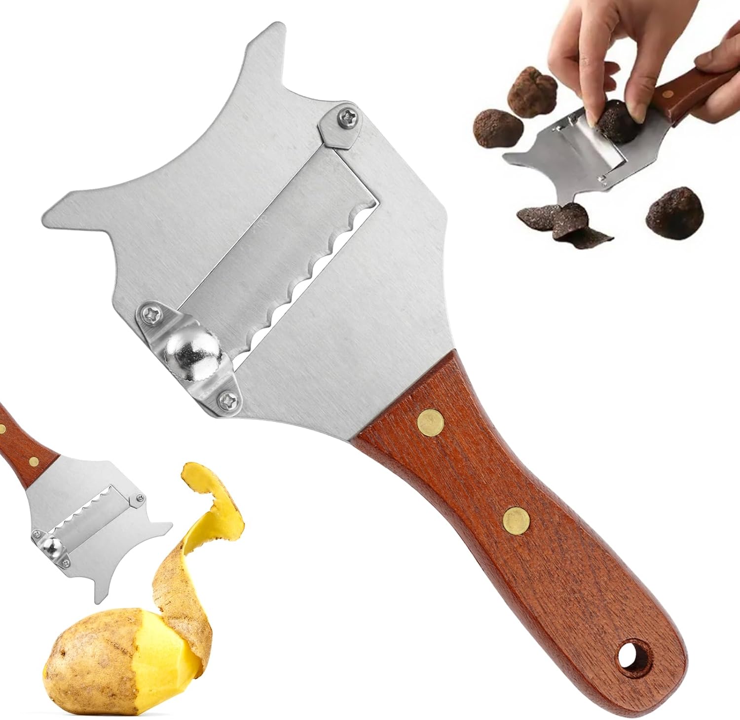 Trüffelschneider Mit Verstellbarer Klinge Und Holzgriff
