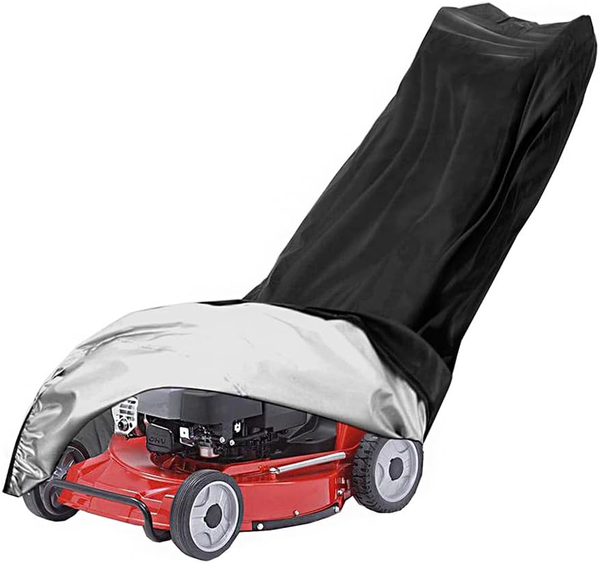 Rasenmäherabdeckung Mit Kordelzug, 193 X 112 X 64 Cm 210d Oxford-gewebe, Schutzhülle Für Rasenmäher Zur Aufbewahrung Im Freien Mit Aufbewahrungstasche, Staubdicht