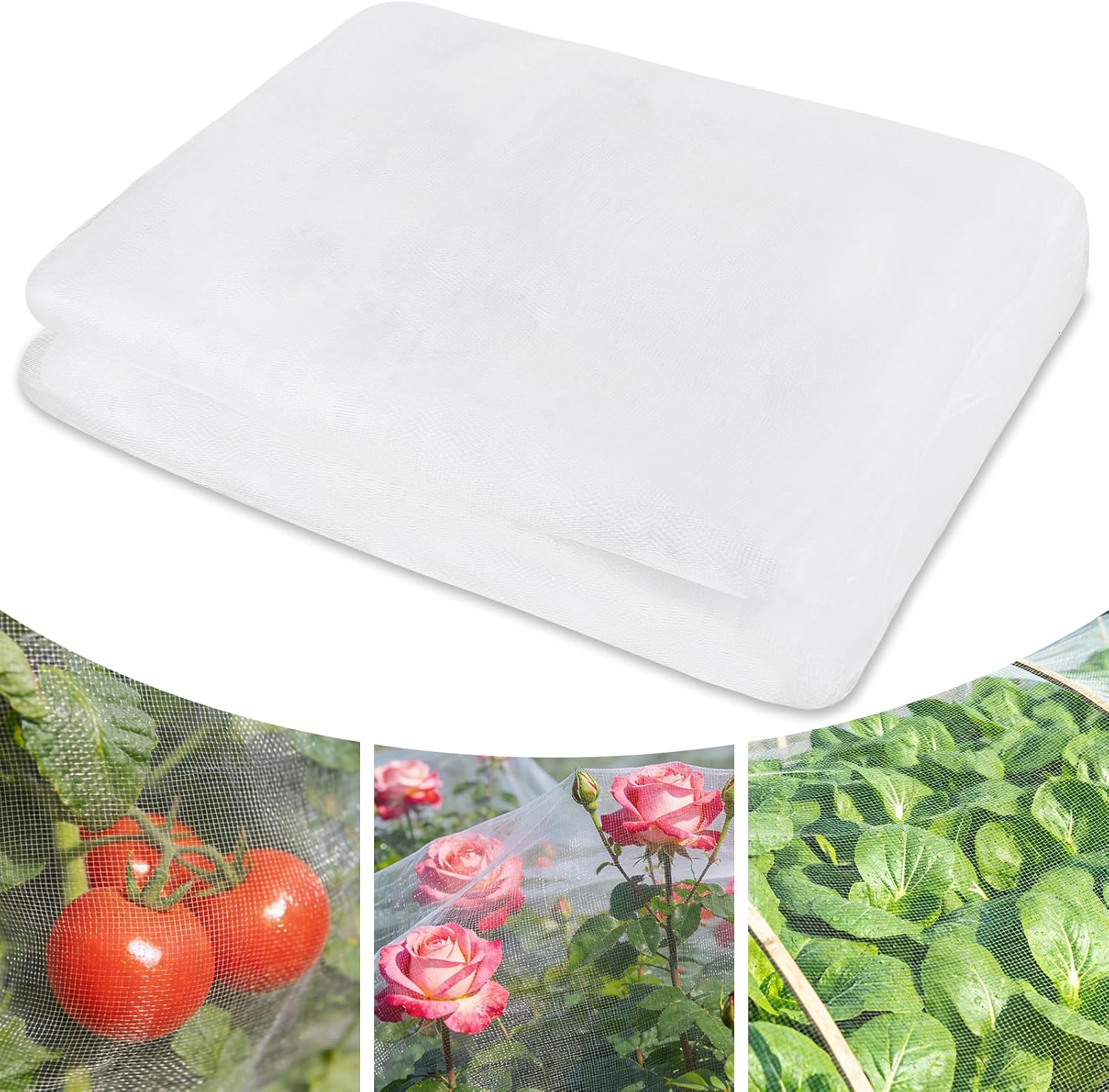 Insektenschutznetz Für Den Garten, Feinmaschiges Pflanzenschutznetz Mit Bändern Und Schere, Schutz Für Gemüsegärten, Gewächshäuser Und Obstbäume Vor Insekten Und Vögeln (3 X 10 M)