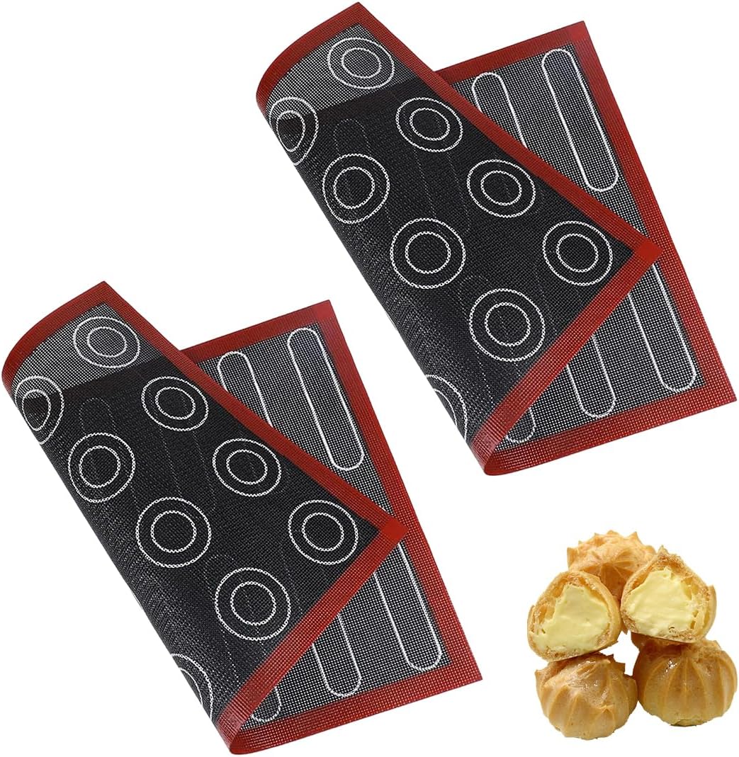 2 Stück Mikroperforierte Silikon-backmatten, Doppelseitig, Antihaftbeschichtet, Hitzebeständig Und Wiederverwendbar Für Macarons Und Soufflés, 40 X 30 Cm