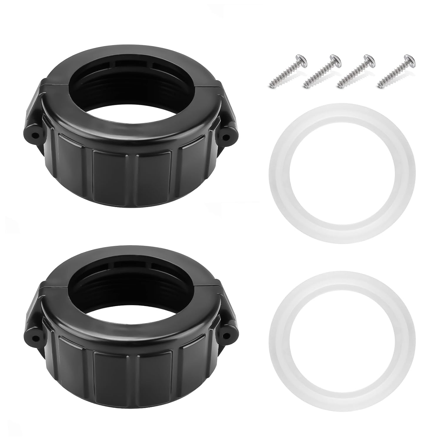 2-zoll-spa-heizungs-überwurfmuttern Mit Schrauben Und Dichtung/o-ringen, Kompatibel Mit Balboa-heizungen, Schwarz
