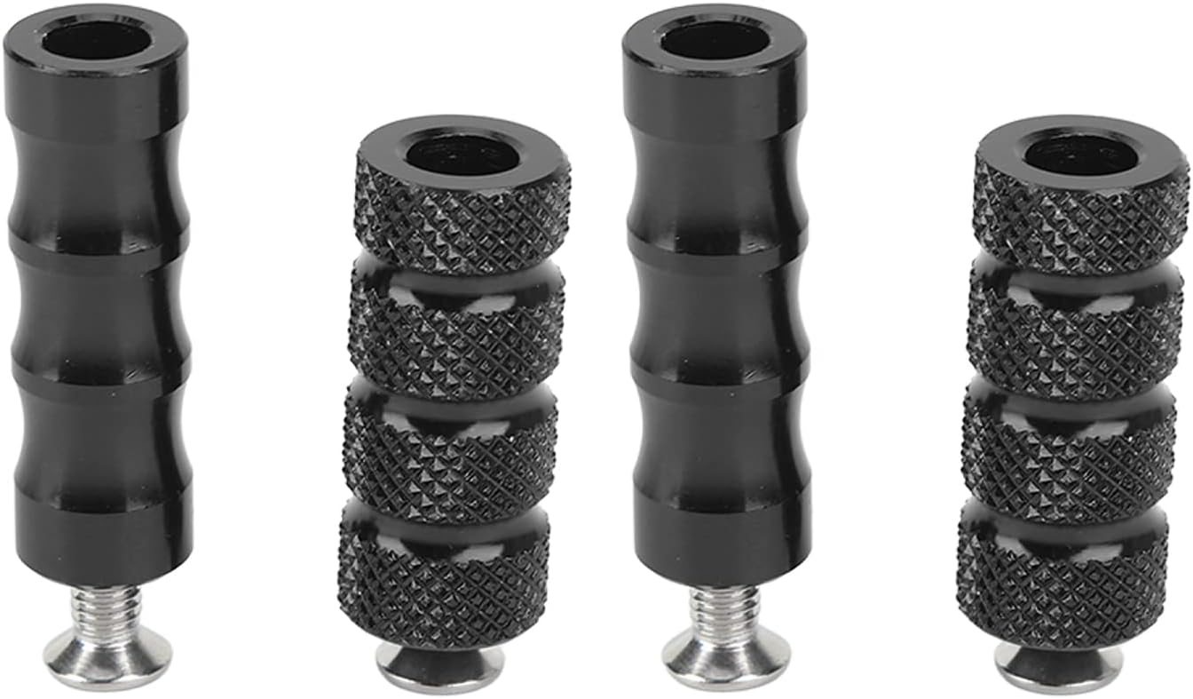 2 Paar Cnc-gerändelte Motorrad-schalthebel, Rutschfest, Mit Brems- Und Fußrastenfunktion, 6-mm-loch, Für Motorrad-montageschrauben (schwarz)
