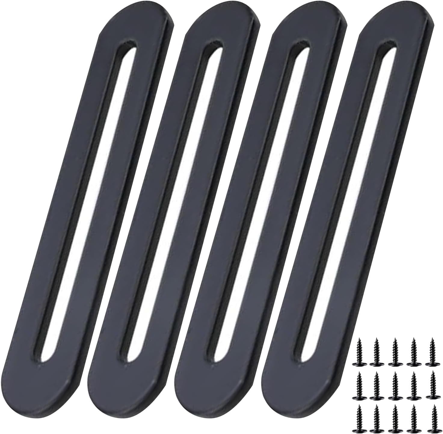 Montagehalterungen 155 X 19 Mm, Edelstahl, 4 Stück Schwarze Montagehalterungen, 2,8 Mm Dick, Gebürstete Oberfläche Für Reparaturen, Verbindungen Und Möbelbefestigungen
