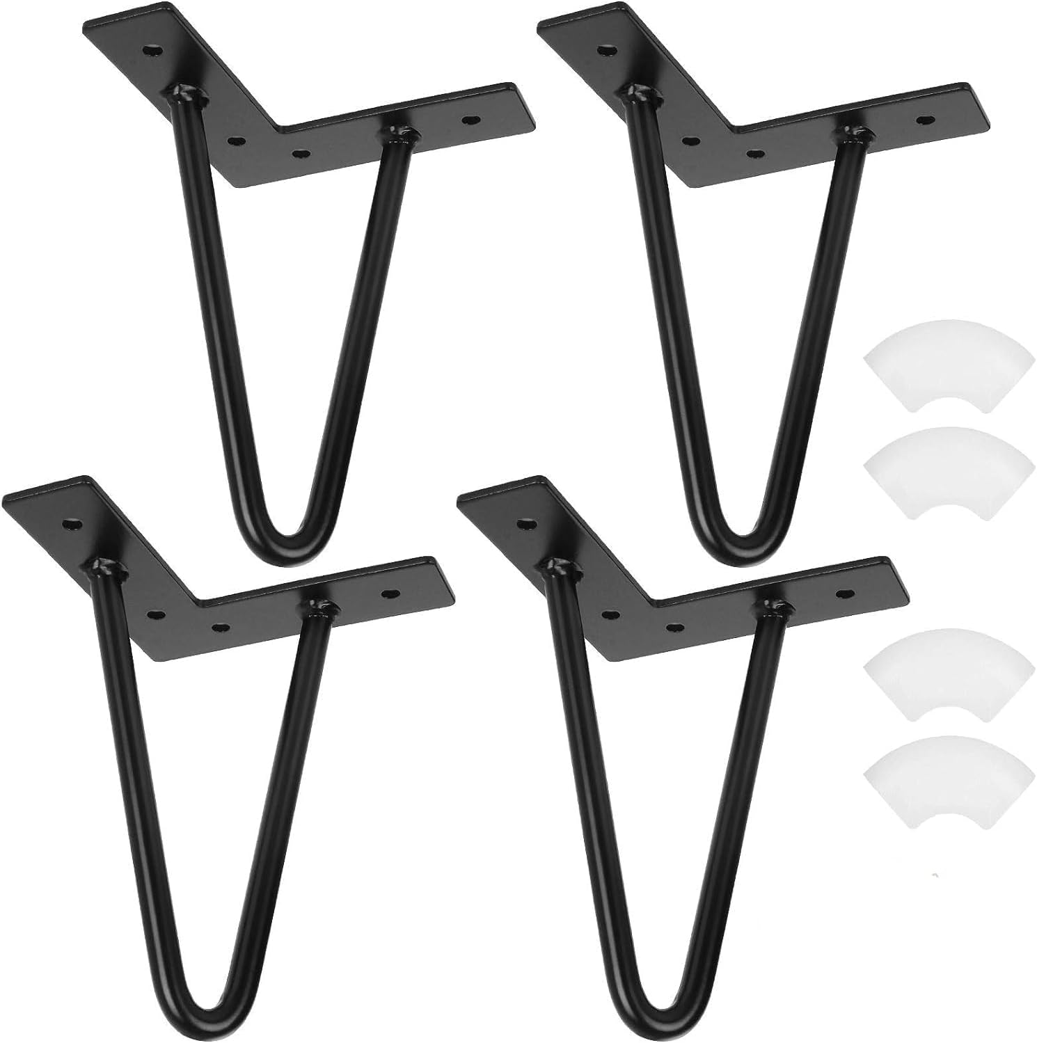 Ein Ausgewähltes Set Aus 4 Industriellen Couchtischbeinen, 20 Cm Haarnadelbeine, Tischstützen Aus Schmiedeeisen, Schwarze Metallmöbelbeine Für Couchtische, Niedrige Schränke, Tv-ständer