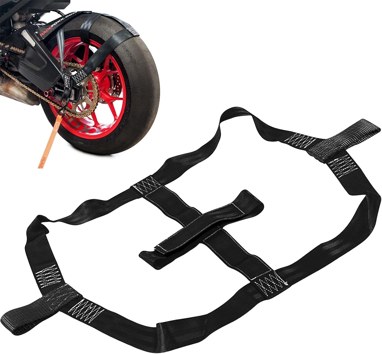 Motorradanhängergurt, 48 Mm Spanngurte, Universalzubehör Für Motorradhinterrad, Hinterradreifen-befestigungsgurte (schwarz)